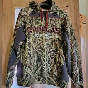 Cabela's Forest Camo Hoodie with Red Details
